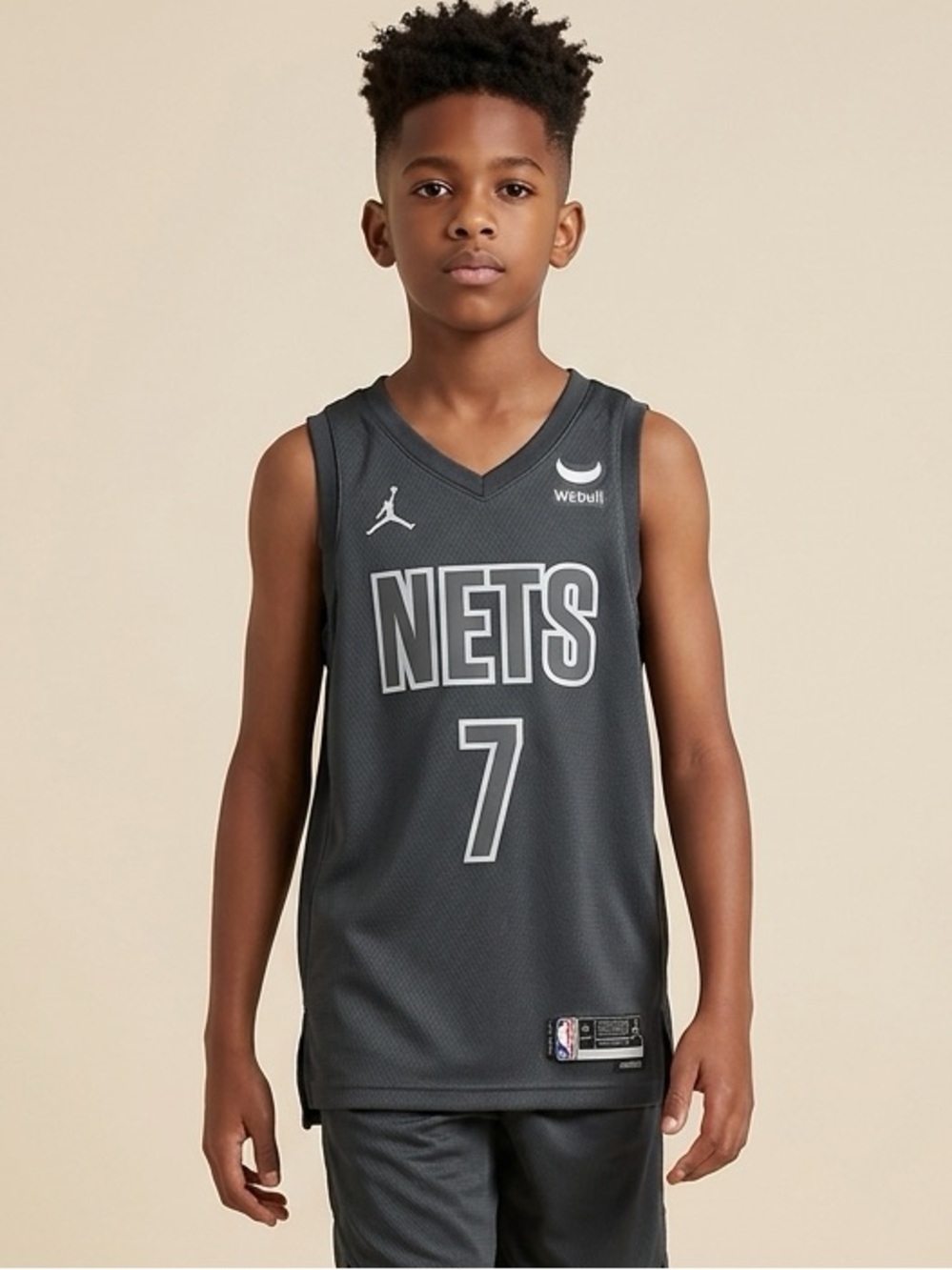 NWT NBA Authentic Youth Black New Jersey Nets Basketball Jersey Kevin Durant - S